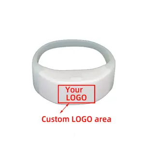 Custom Logo Led Wristbands Concerts Bar Nightclub Wedding Event Party Supplies Dmx Remote Controlled Silicone Led Light Bracelet