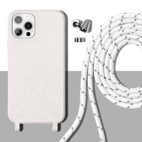 Étui de téléphone antichoc en TPU souple de haute qualité, style Ins, avec cordon réglable pour port croisé, personnalisable avec logo, pour collier ou tour de cou