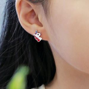 Dylam Hypoallergenic Nickel Free 925 Sterling <b>Silver</b> Kid Children 5A CZ Cubic Zirconia Tiny Enamel Unicorn Shape <b>Stud</b> Earrings - Product Image 3