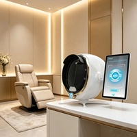 Analyseur de peau, machine d'analyse de la peau du visage avec IA, test d'hydratation, analyse en profondeur de la surface et rapport QR complet