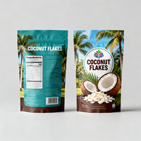 Kemasan Makanan Anti Bau dengan Logo Custom, Kantong Mylar untuk Keripik Kelapa, Snack Kelapa, Pouch Ziplock Berdiri