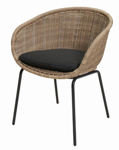 Modern Steel Frame Outdoor Bucket Chair with <b>Cushion</b>-Set of 2 Weather-Resistant for Restaurant & Hotel Use - Product Image 4