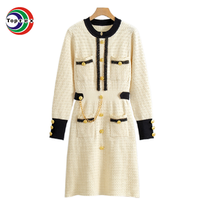 Atoptex giữa Chiều dài của phụ nữ chính thức ăn mặc dệt kim lỏng giảm béo áo dài thiết kế thoáng khí khiêm tốn mùa thu sọc mô hình rắn - Product Image 2