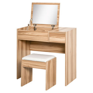 Modern European Dressing <strong>Table</strong> Foldable Flip-Up Makeup <strong>Vanity</strong> <strong>Mirror</strong> Storage Stool Bathroom Dining Hospital Use - Product Image 1