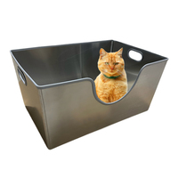 Nouvelle conception de bac à litière pour chat en acier inoxydable extra-large avec tapis antidérapant, contrôle des odeurs, nettoyage facile et caractéristiques anti-humidité