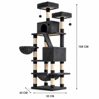 Arbre à chat en sisal multi-niveaux extra-haut en peluche pour la vente en gros
