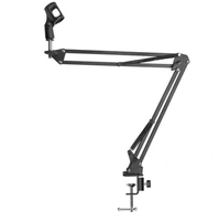 Support OEM de microphone de bureau, réglable, pliable, personnalisé