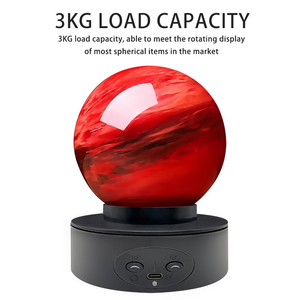 智能360度电子旋转显示器树脂足球收藏品转盘增强型展示架 - Product Image 3