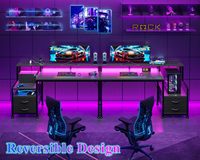 Support d'écran de bureau gaming LED personnalisé avec éclairage RGB, motif fibre de carbone, porte-gobelet de bureau, pieds en acier, station de travail e-sport