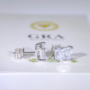 Boucles d'oreilles carrées en promotion, diamants moissanite VVS, plaqué or, argent sterling 925, testeur de diamants inclus, style diamant tendance, unisexe - Product Image 6