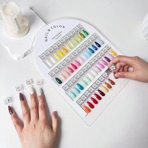 แผ่นอะคริลิคแม่เหล็กสำหรับโชว์สีเล็บ DIY สำหรับมืออาชีพ บัตรตัวอย่างสีเจล  แผ่นทดสอบสีสำหรับร้านทำเล็บ อุปกรณ์ทำเล็บ - Product Image 2