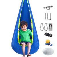 Hamac suspendu moderne pour enfants avec lumières LED, pliable, en coton, avec coussin gonflable pour une utilisation en intérieur et en extérieur, pour la chambre à coucher, le parc