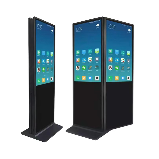 55 Inch Double Side Digital Advertising Display 4k Indoor Floor Standing Vertical Digital Signage Touch Screen Board Kiosk