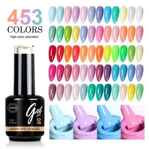 Gel UV personalizado por atacado 453 cores disponíveis para polimento de gel colorido