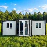 Maison Conteneur Extensible de Luxe Moderne 40 pieds Entièrement Meublée Préfabriquée Design Mid-Century Caractéristiques Respirantes