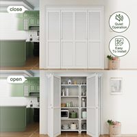 Portes de placard pliantes 36x80 Portes pliantes d'intérieur Portes miroir coulissantes à cadre en bois