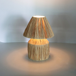 Đèn bàn/giấy Raffia + Kim loại - Product Image 3