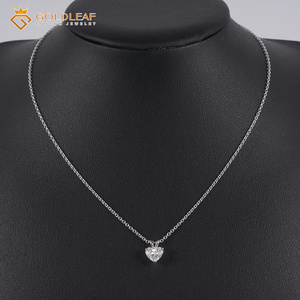 Collar Clásico Goldleaf Love con Corte de Corazón Personalizado, Diamantes de Laboratorio de 1.09 CT, Color D, Claridad VS1, Certificado IGI, Cadena de Oro de 14K - Product Image 3