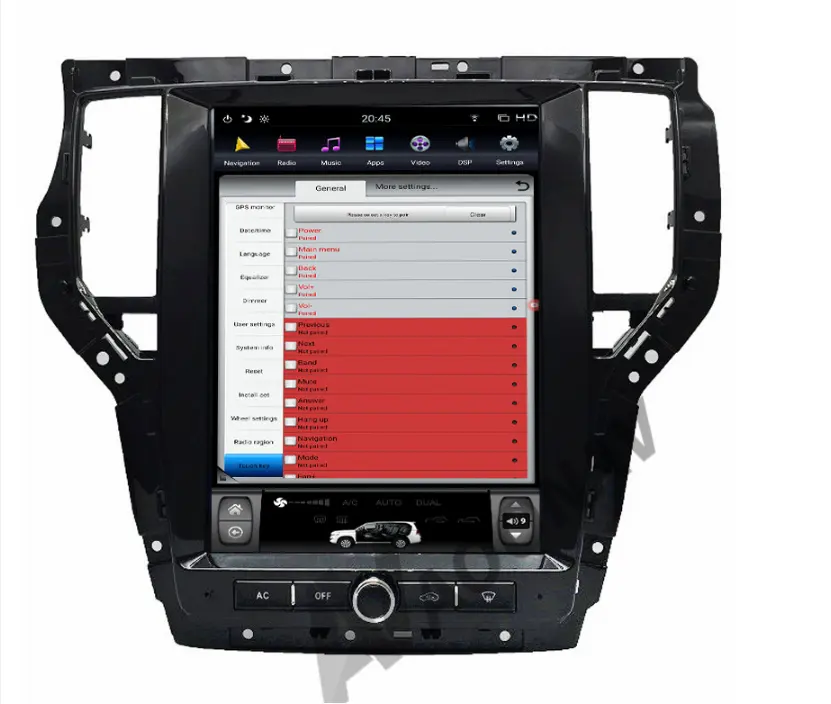 12.1 inç Android 9.0 dikey ekran araba autoradio GPS navigasyon MG Roewe RX5 2016-2018 multimedya oynatıcı DVD OYNATICI
