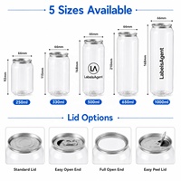 Boîtes en PET transparentes à grande capacité, personnalisables avec logo et motifs, ouverture facile par tirette, pour boissons