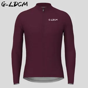 G-LDCM New Design Factory Price Sublimation Printing Long Sleeve Men Black Cycling Jersey Autumn Cycling Wear