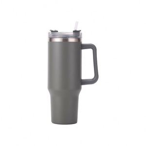 Gobelet isotherme de voyage pour voiture H1.0 avec poignée, 40 oz, couvercle, paille, antidérapant, OEM ODM, logo personnalisé - Product Image 1