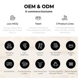 HRIS-collar de acero inoxidable chapado en oro personalizado, cadena con colgante de perlas, 316L - Product Image 5