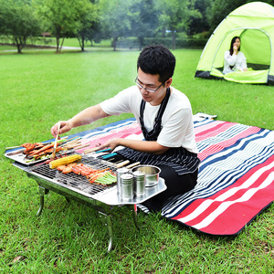 Cina fabbrica in acciaio inox portatile all'aperto barbecue griglia pieghevole carbone barbecue per il campeggio - Product Image 6