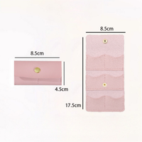 Pochette à bijoux en cuir PU pliable, organiseur de voyage pour bagues, boucles d'oreilles et petits accessoires, étui à bijoux compact en cuir