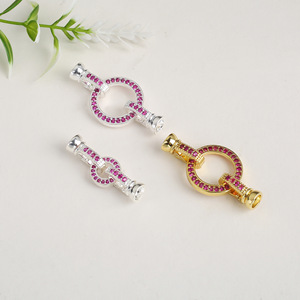 Cadena para suéter DIY con cierre, accesorios de joyería al por mayor, conector de perlas de circonia microincrustada en oro de 18K - Product Image 3