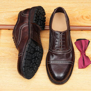 Nouvelles Chaussures Oxford Décontractées pour Hommes en Cuir Pleine Fleur Goodyear Welted, Style Vintage Lavé, Semelle en Caoutchouc Imperméable, Collection Automne - Product Image 3