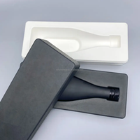 Custom Papier Kleur Gegoten Pulp Glas Wijnfles Shipper Geschenkdoos Zwart Dienblad Verpakking