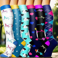 Chaussettes de compression pour hommes et femmes, 6 paires, respirantes, tricotées, ODM, soutien de la circulation pour la course, le sport, les voyages, les vols, les infirmières