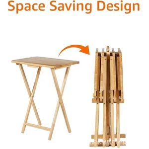 Home wooden folding <b>table</b>, <b>portable</b> high-legged sofa dining <b>table</b>, outdoor <b>picnic</b> wooden stall storage <b>table</b> - Product Image 2