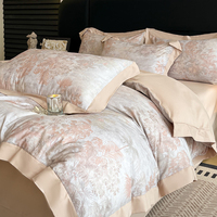 Ensemble de couette et de taies d'oreiller d'été personnalisé en coton 100% écologique de qualité supérieure, imprimé numérique à carreaux roses, 4 pièces