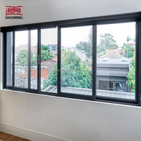 Porte-fenêtre coulissante horizontale en alliage d'aluminium avec moustiquaire en acier inoxydable, coupe-vent, pour appartement, verre de sécurité, garantie 5 ans