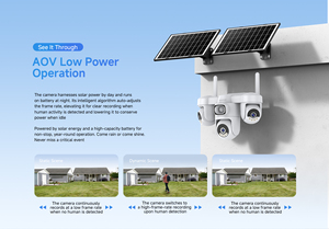 批发太阳能 4G 安防摄像头 3 PTZ <span class=keywords><strong>4</strong></span> 屏幕 24/7 录制 2 个太阳能电池板 12000mAh 电池 12MP IP66 双向音频摄像头 - Product Image 6