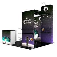 Stand d'exposition modulaire personnalisable Jeroshow JR-3x3 avec cadre en aluminium, double niveau, design cube 3x3m