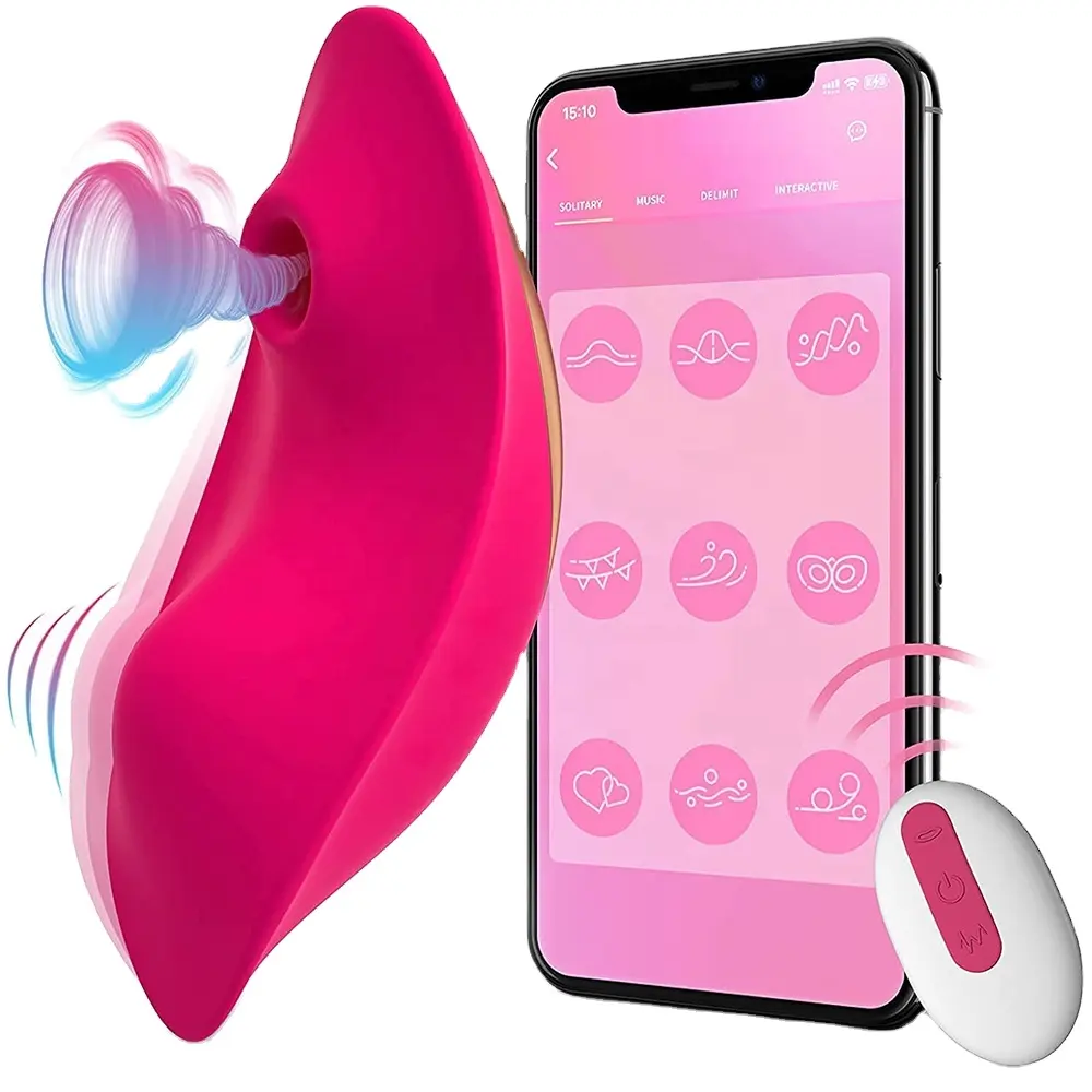 Echte App Control 9 Vibratie-En Aanzuigmodi Clit Sucker Tepelstimulator, Draagbare Slip En Clitoris Zuigen 2 In 1 Vibrator