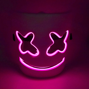 หน้ากากฮาโลวีนแบบมีไฟ LED ราคาประหยัดสำหรับงานปาร์ตี้ หน้ากากตัวตลกฮาโลวีนแบบมาร์ชเมลโลว์ - Product Image 3