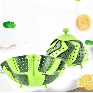 Customizable Logo Household Kitchen Portable Plastic Food <b>Steamer</b> Multi-Functional Folding Silicone Vegetable <b>Steamer</b> Basket - Product Image 6
