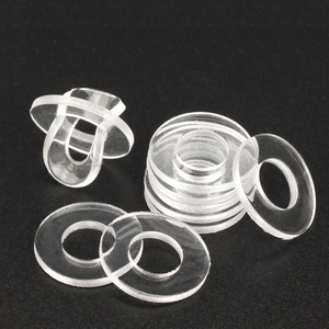 Entretoise plate en PVC et acier zingué avec joint en plastique transparent pour tuyau d'eau, métrique, 1,2 mm - 24 mm - Product Image 1