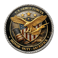 Pièce de collection commémorative en métal sur le thème de l'honneur, avec le slogan « Honor Duty Sacrifice » et le design de l'aigle chauve