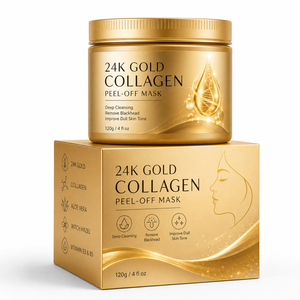 <span class=keywords><strong>Masque</strong></span> facial peel-off au collagène or 24K avec logo personnalisé 120g, <span class=keywords><strong>masque</strong></span> gel doré pour le <span class=keywords><strong>visage</strong></span>, nettoyage des pores, contrôle du sébum, soin lissant et éclatant - Product Image 1