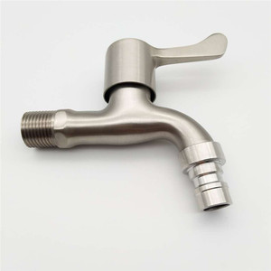 Stainless Steel Faucet Single Handle <b>Wall</b> Mounted 4 Point Quick Opening For Washing Machine <b>Mop</b> Sink Minimalist Design - Product Image 1