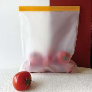 Huamaohengchun - Juego de 4 Bolsas Reutilizables para Congelador de 2 Galones, Libres de BPA, a Prueba de Fugas, Estilo Clásico, para Almacenamiento de Alimentos, 13"x16" para el Hogar - Product Image 3