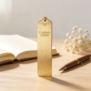 Marcapáginas Clásico de Metal de Latón Hueco, Exquisito con LOGO Personalizado, Chapado en Oro, Marcadores de Página Grabados, Regalos de Lujo para Profesores y Estudiantes - Product Image 1
