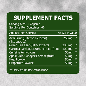 แคปซูลกระตุ้นการเผาผลาญไขมันแบบ OEM ODM ผสมผงชาเขียวและผงเกรปฟรุต ช่วยเผาผลาญไขมัน เพิ่มพลังงาน และกระตุ้นการเผาผลาญ - Product Image 2