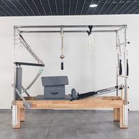 Table de Pilates Cadillac 3-en-1 robuste et durable en bois de chêne pour entraînement à domicile, idéale pour les groupes et les individuels