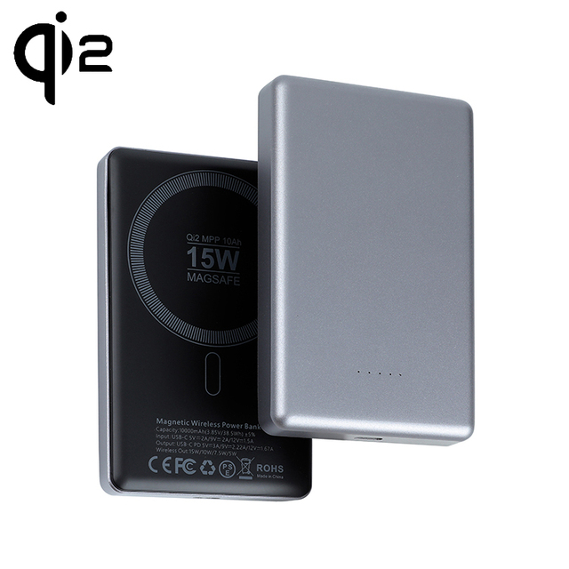 Qi2 15W Ultra Thin 1000mAh 20W PD Powerbank LED Light Strong Magnetic Fast Charging Power Bank 10000mAh